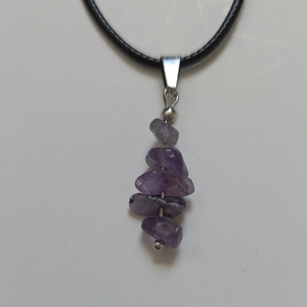 Purple Stone Pendant Necklace